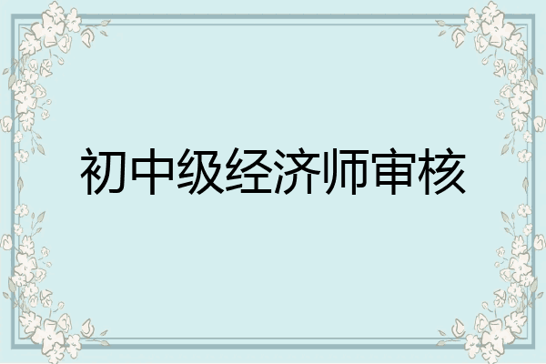 初中级经济师审核