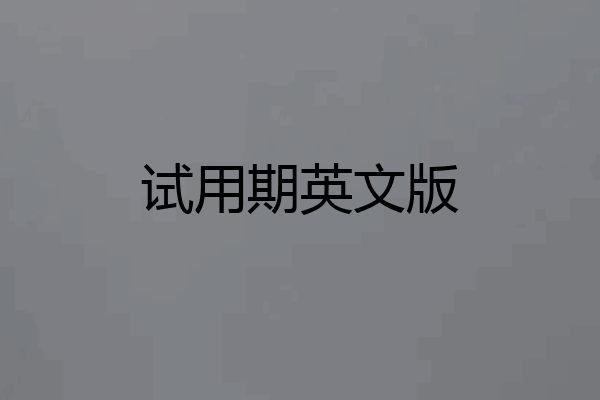 试用期英文版
