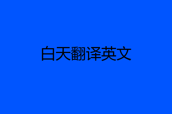 白天翻译英文