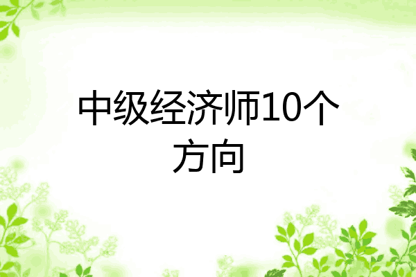 中级经济师10个方向