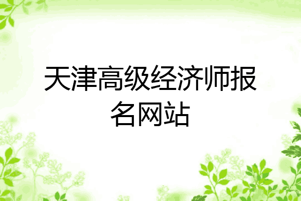 天津高级经济师报名网站
