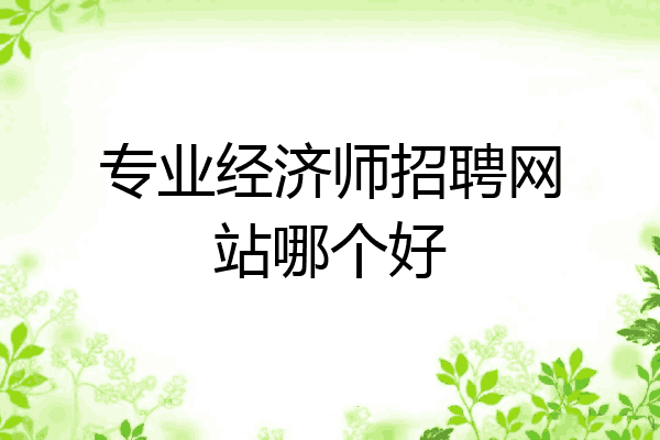 专业经济师招聘网站哪个好