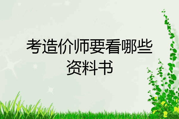 考造价师要看哪些资料书