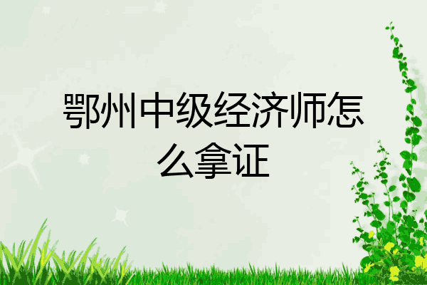 鄂州中级经济师怎么拿证