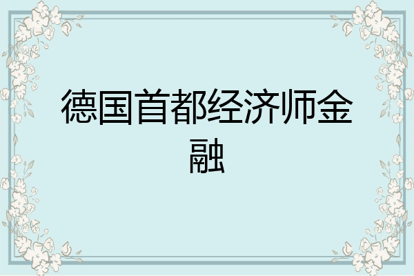 德国首都经济师金融