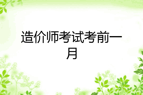 造价师考试考前一月