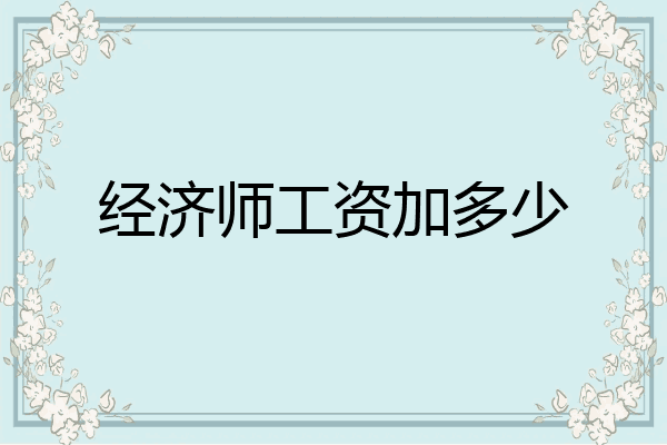 经济师工资加多少
