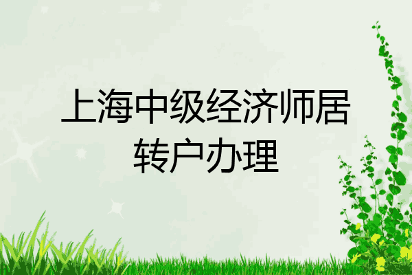 上海中级经济师居转户办理