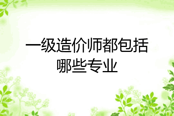 一级造价师都包括哪些专业