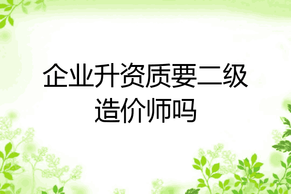 企业升资质要二级造价师吗