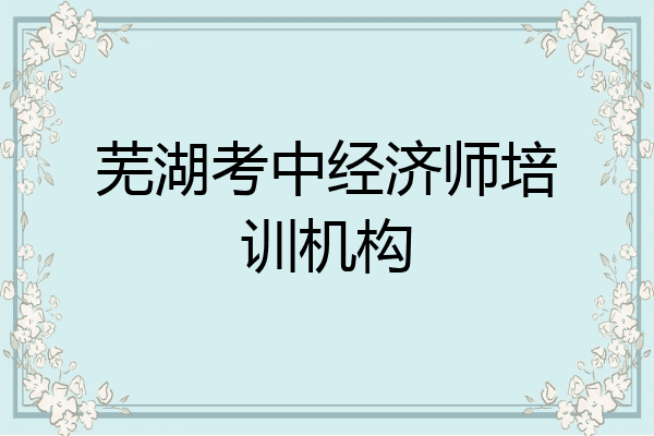 芜湖考中经济师培训机构