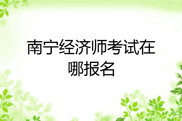 南宁经济师考试在哪报名