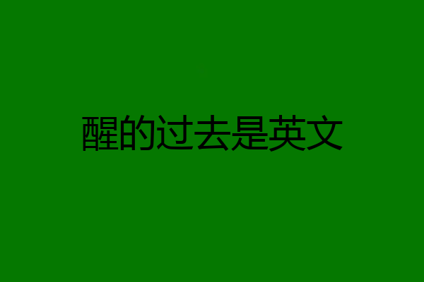 醒的过去是英文