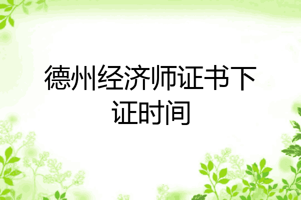 德州经济师证书下证时间