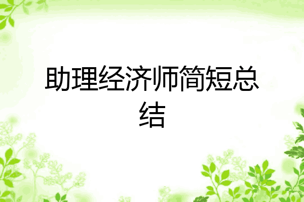 助理经济师简短总结