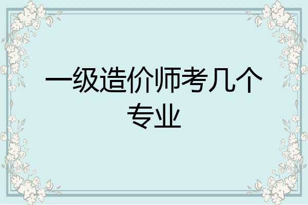 一级造价师考几个专业