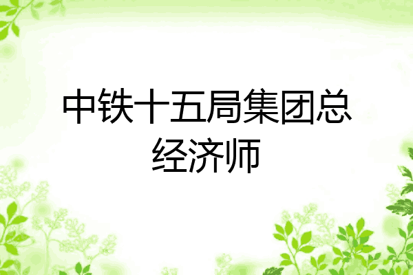 中铁十五局集团总经济师