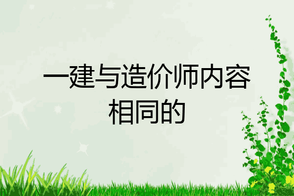 一建与造价师内容相同的