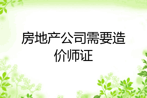 房地产公司需要造价师证