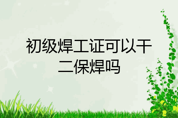 初级焊工证可以干二保焊吗