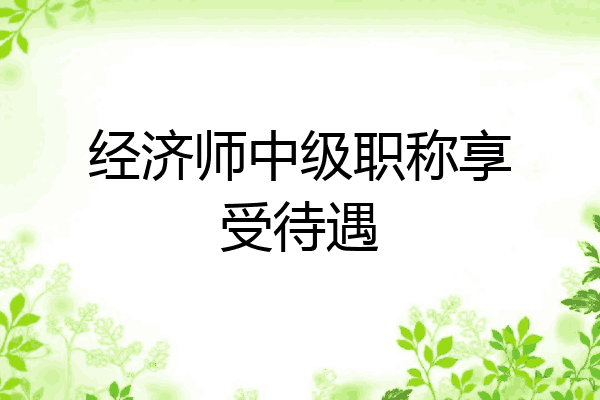 经济师中级职称享受待遇