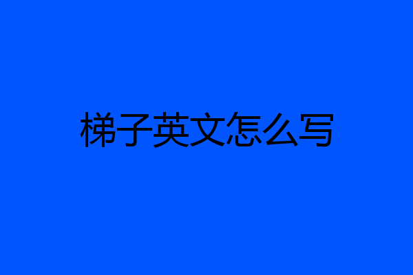梯子英文怎么写