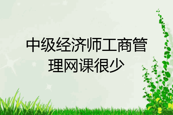 中级经济师工商管理网课很少