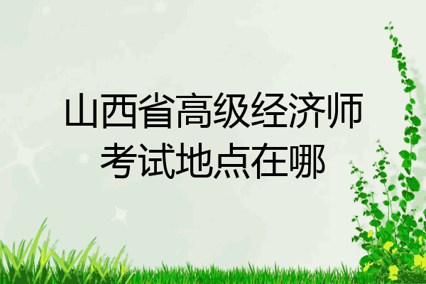 山西省高级经济师考试地点在哪