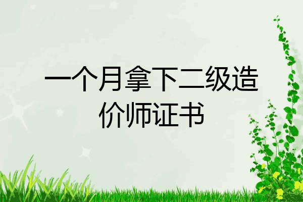 一个月拿下二级造价师证书
