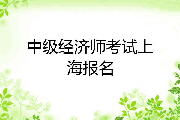 中级经济师考试上海报名