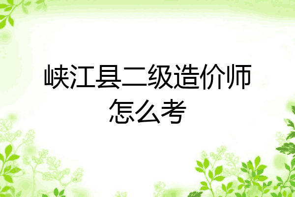 峡江县二级造价师怎么考