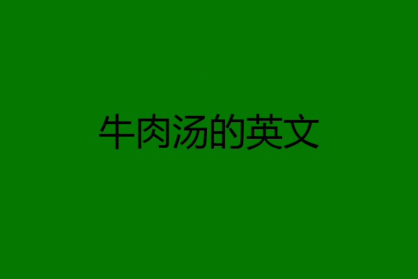 牛肉汤的英文