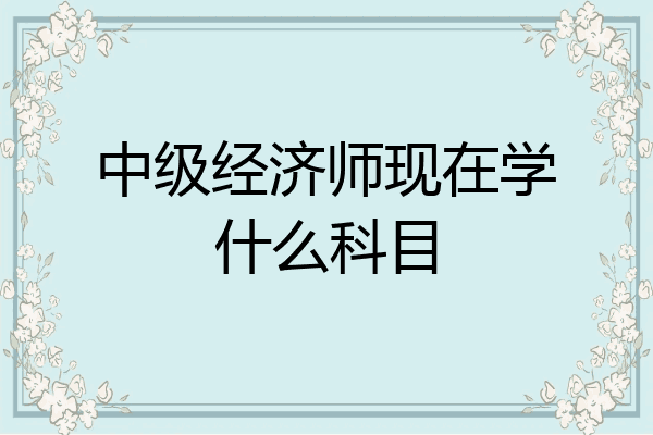 中级经济师现在学什么科目