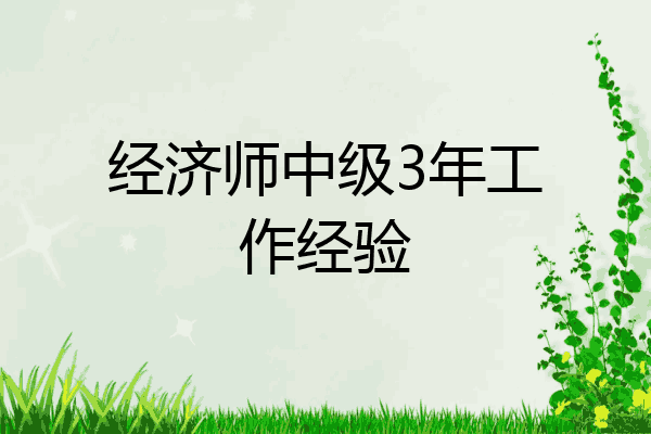 经济师中级3年工作经验