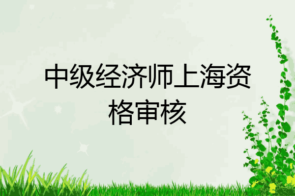 中级经济师上海资格审核