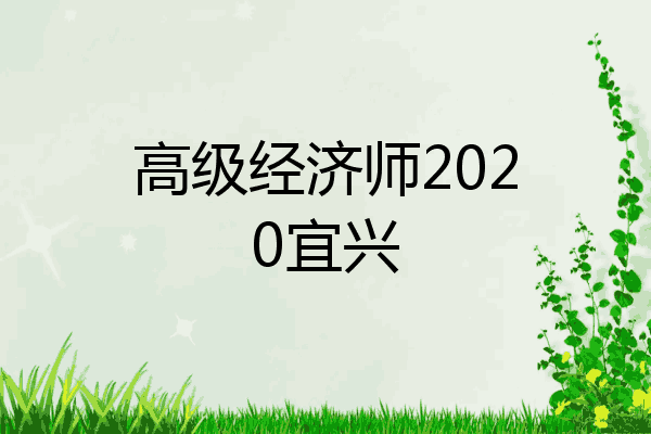 高级经济师2020宜兴
