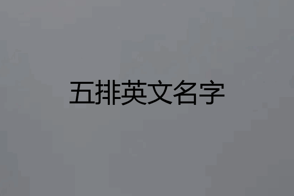 五排英文名字