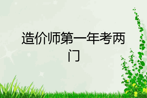 造价师第一年考两门