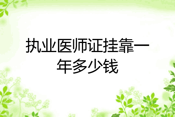 执业医师证挂靠一年多少钱