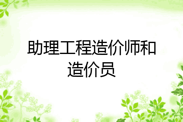 助理工程造价师和造价员