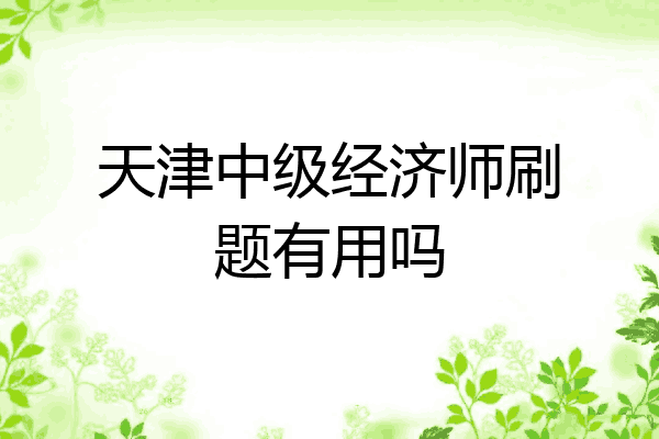 天津中级经济师刷题有用吗