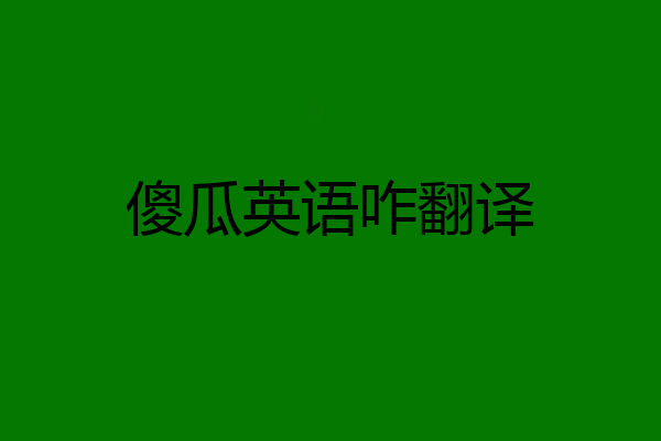 傻瓜英语咋翻译