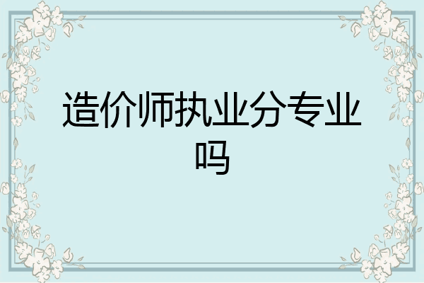 造价师执业分专业吗