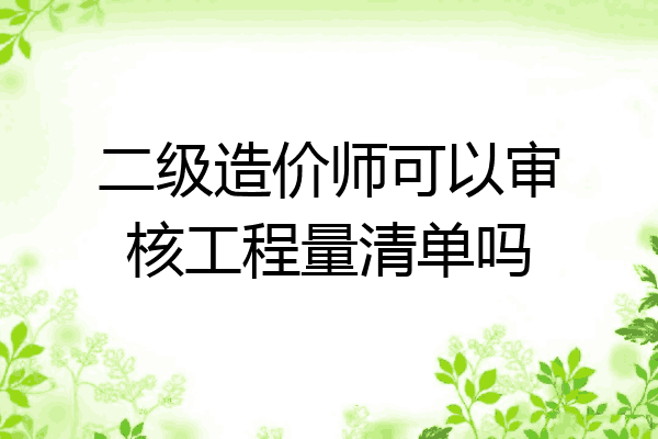 二级造价师可以审核工程量清单吗