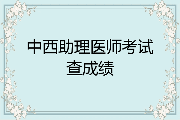 中西助理医师考试查成绩