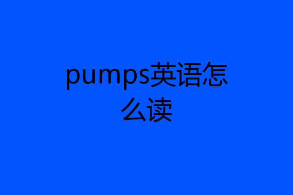 pumps英语怎么读