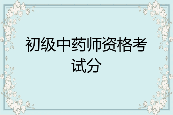 初级中药师资格考试分