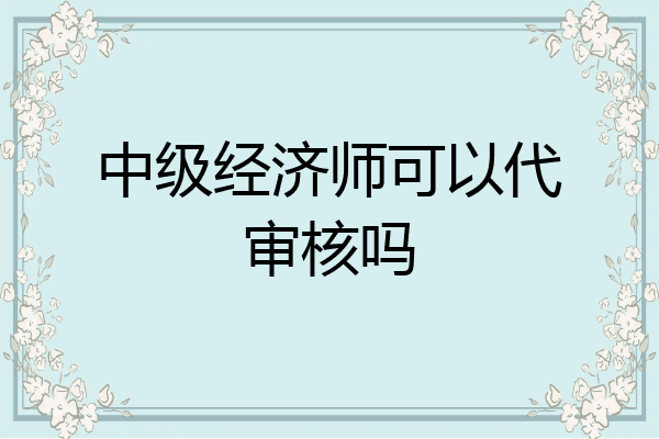 中级经济师可以代审核吗