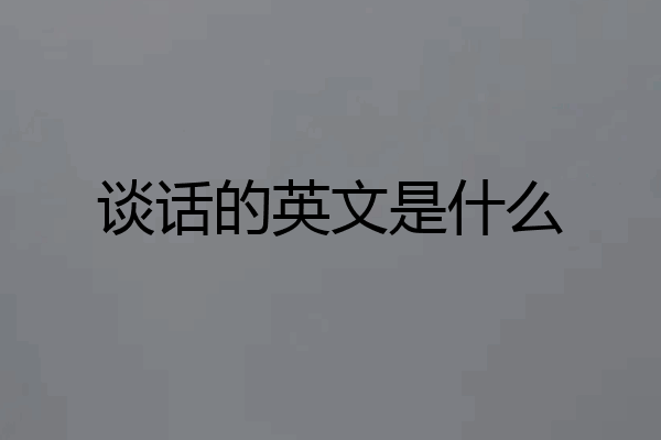 谈话的英文是什么