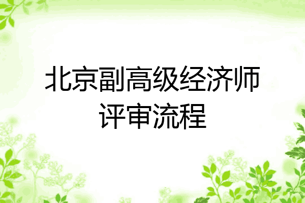 北京副高级经济师评审流程